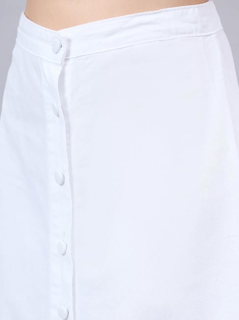 Style Quotient White Cotton Skirt