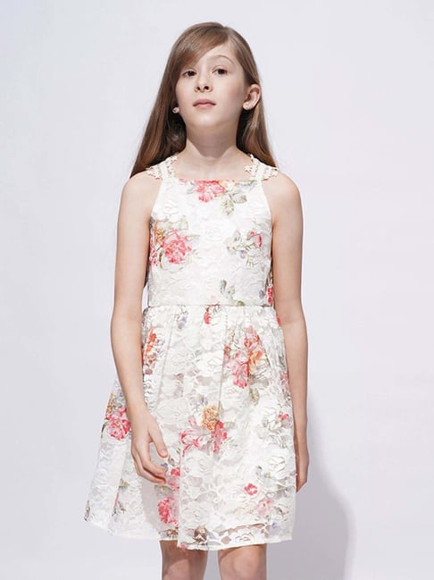 Vero Moda Girls White Floral Dress-picture-39