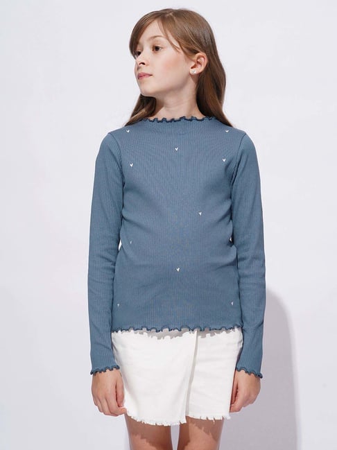 Vero Moda Girls Blue Embroidery Full Sleeves Top-picture-43