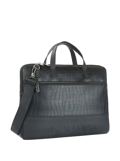 Nautica Brand Nautica Side Bag Nautica Black PU Medium Laptop