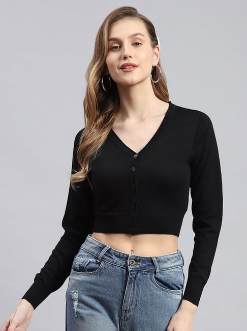 Monte Carlo Black Wool Crop Cardigan-picture-47