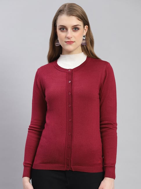 Buy Monte Carlo Maroon Cardigan for Women Online Tata CLiQ