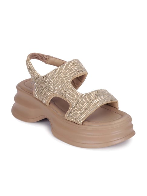 Truffle Collection Women's Khaki Sling Back Sandals