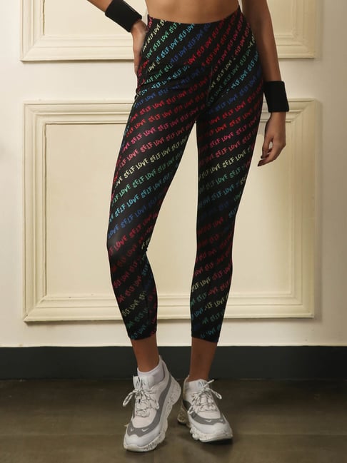 Soie Black Printed Tights-picture-17