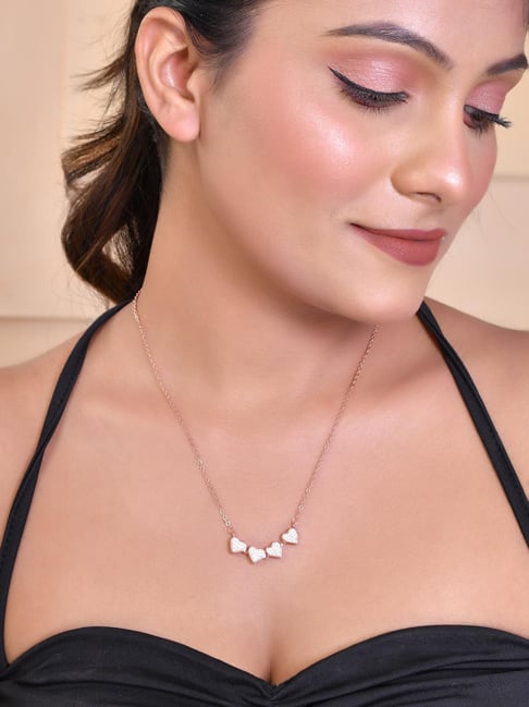 VOJ Gold Plated AD Studded Magnatical Foldable Necklace for Women-picture-44