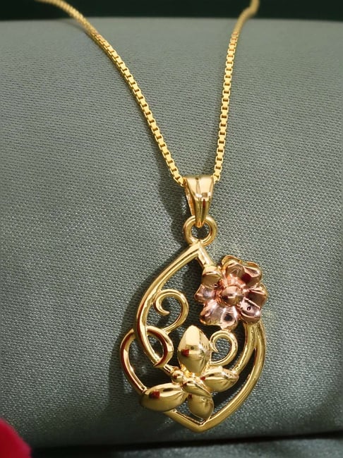 Buy Malabar Gold and Diamonds 22k (916) BIS Two Tone Gold Pendant