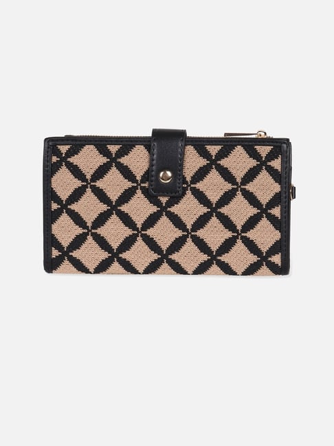 Buy Allen Solly Beige Black Printed Bi-Fold Wallet for women For