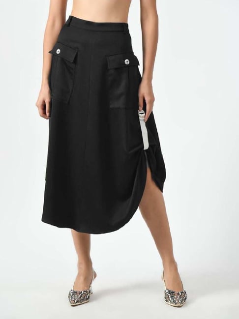 Office You Black A-Line Skirt