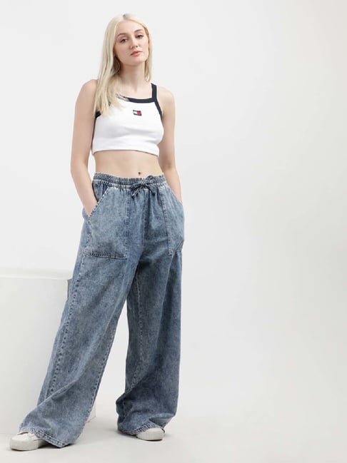 High Waisted Tommy Pants Women Buy Burgundy Jeans Jeggings For - Main Image