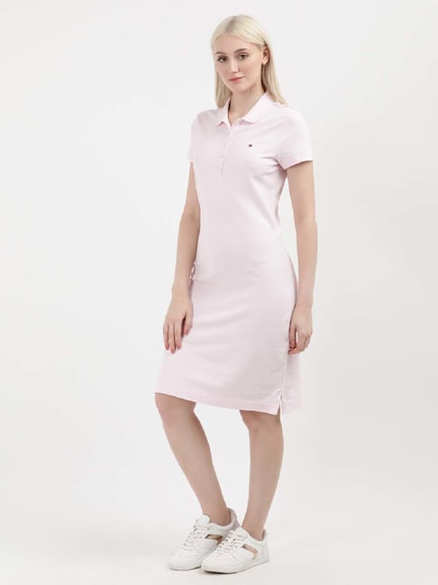 TOMMY HILFIGER Baby Pink Cotton Shift Dress
