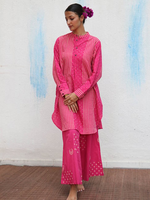 Chidiyaa Flower Girl Pankhuri Blockprinted Cotton Kurta Set
