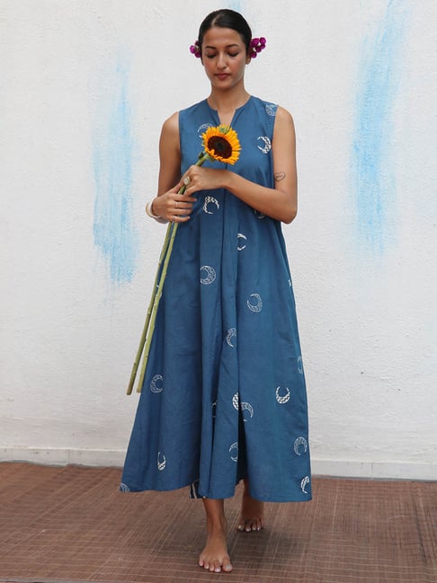 Chidiyaa Flower Girl Chandramallika Blockprinted Cotton Kurta Set