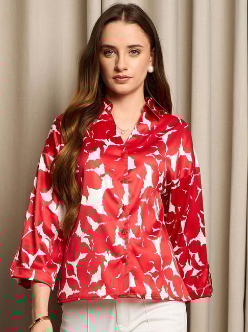Marie Claire Red Printed Shirt-picture-13