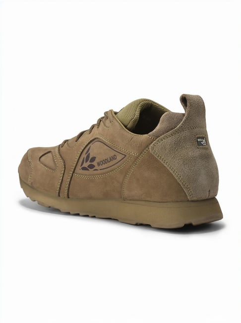 Woodland Casual Shoe Woodland Men's Khaki Leather Sneakers