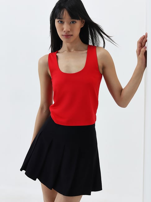 Nuon by Westside Solid Red Top