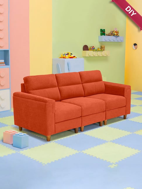 Sleepyhead Play Radiant Rust Solid wood Frame 3 Seater Sofa-picture-13