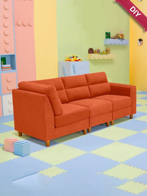 Sleepyhead Play Radiant Rust Solid wood Frame 3 Seater Hybrid Left Bucket Arm Sofa-picture-23