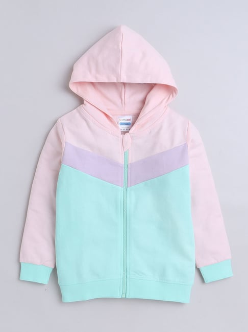 Buy BUMZEE Green Pink GirlsFull Sleeves Cotton SweatshirtOnline