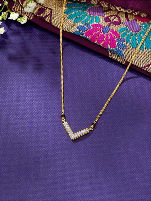 P.N.Gadgil Jewellers Simple Unity Yellow Gold Modern Mangalsutra For Women