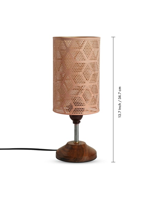 Buy ExclusiveLane 'Isometric Cubes' Brown Wood Hand-Etched Table