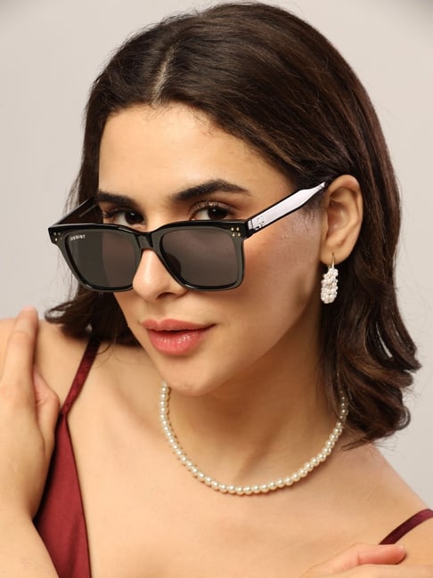 Resist Eyewear Black Square UV Protection Unisex Sunglasses