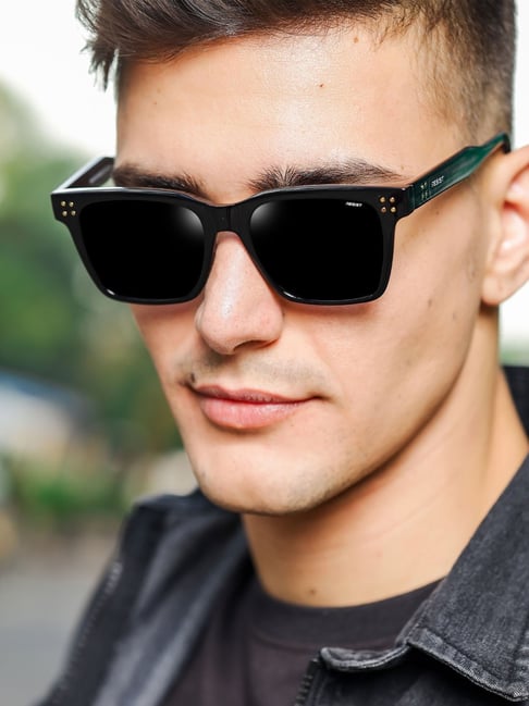 Resist Eyewear Black Square UV Protection Unisex Sunglasses