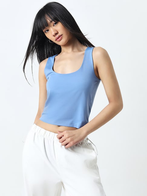 Nuon by Westside Blue Solid T-Shirt