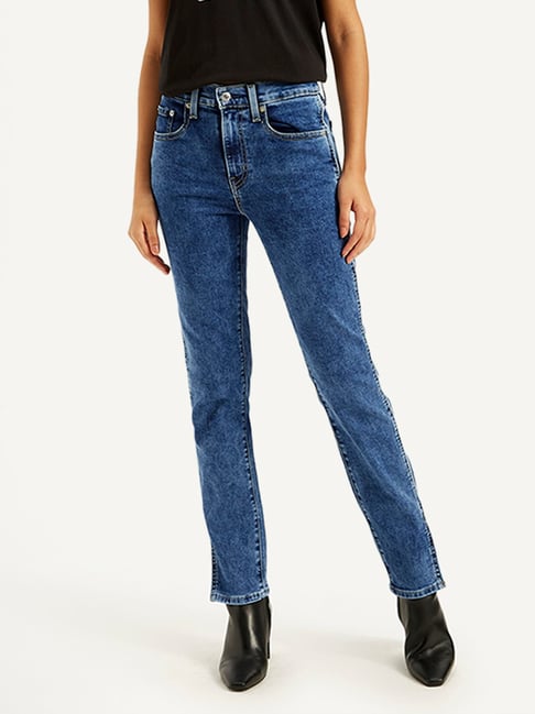 Levi's 724 Blue High Rise Slim Fit Jeans