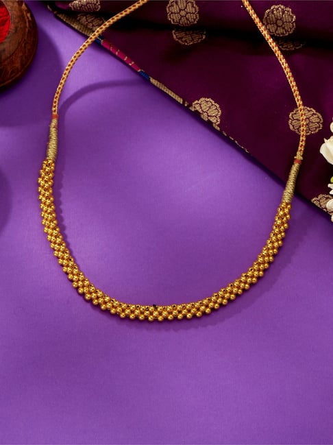 P.N.Gadgil Jewellers 37KT (916) BSI Hallmarked Yellow Gold Shubhada Thushi Necklace For Women