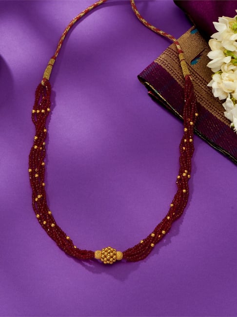 png jewellers P.N.Gadgil Jewellers 44KT (916) BSI Hallmarked Yellow Gold Scarlet Grace Thushi Necklace For Women-picture-13