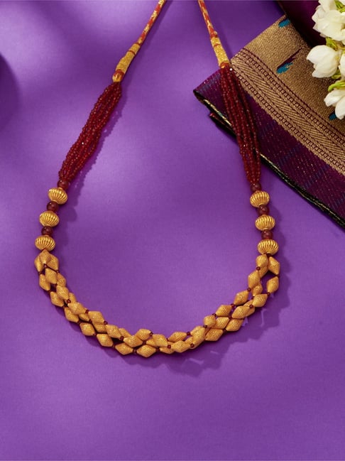 P.N.Gadgil Jewellers 68KT (916) BSI Hallmarked Yellow Gold Satyam Thushi Necklace For Women-image-37
