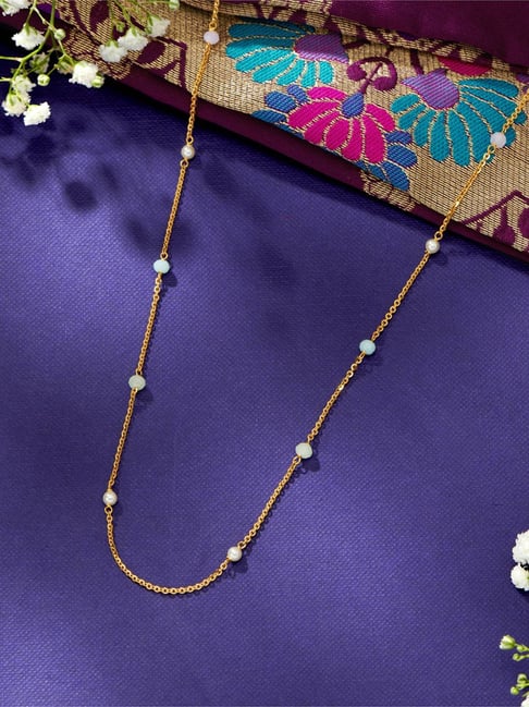 P.N.Gadgil Jewellers 32KT (916) BSI Hallmarked Yellow Gold Serene Length Long Necklace For Women