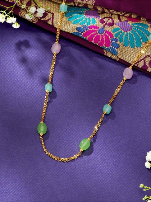 png jewellers P.N.Gadgil Jewellers 34KT (916) BSI Hallmarked Yellow Gold Simplicity Long Necklace For Women-picture-16