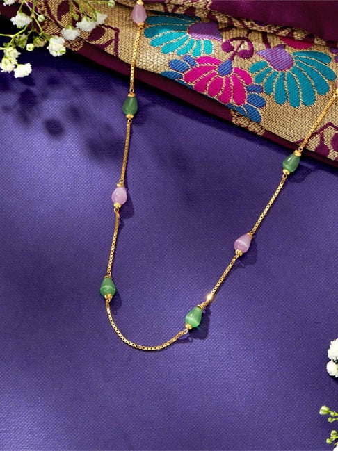 png jewellers P.N.Gadgil Jewellers 35KT (916) BSI Hallmarked Yellow Gold Minimalist Long Necklace For Women-picture-15