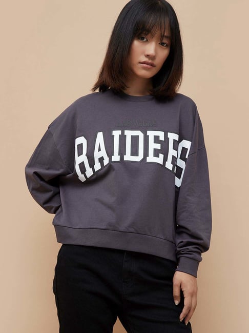 Ginger by Lifestyle Grey Cotton Printed Sweatshirt-picture-14