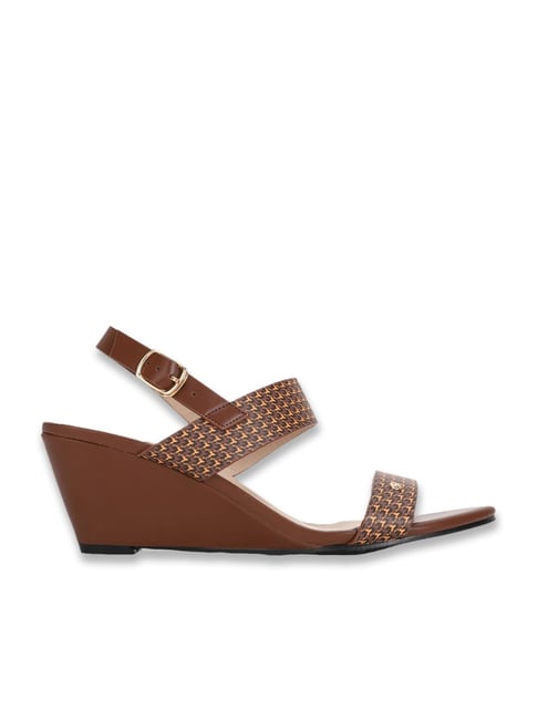 Myntra Brown Wedge Heel Sandals Buy Allen Solly Women's Brown Back