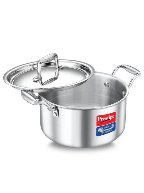 Prestige Splendid Silver Triply Casserole 28Cm 7.5L with SS Lid-picture-15