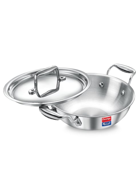 Prestige Splendid Silver Triply Kadai 24Cm 2.7 L with SS Lid