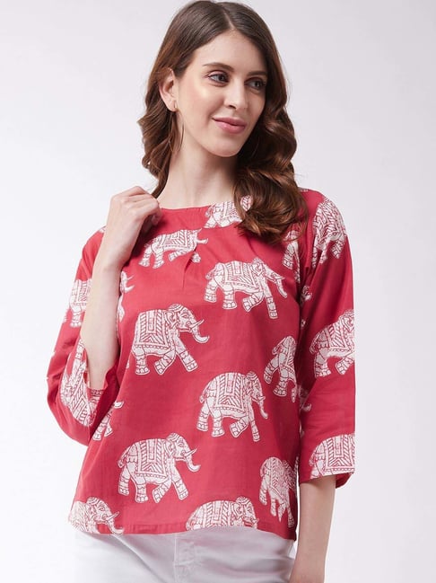 Inweave Pink Printed Top
