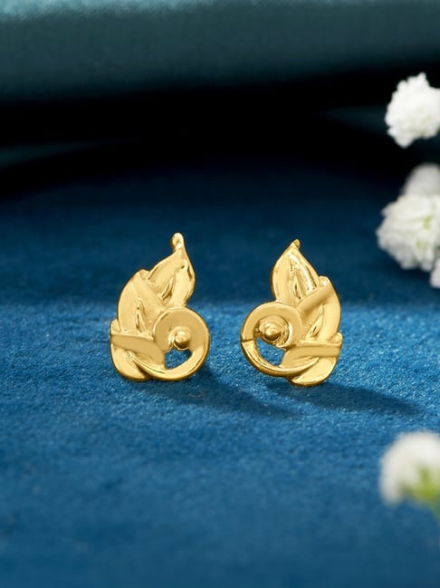 P.N.Gadgil Jewellers 22KT (916) BSI Gold Willow Vibe Stud Earring for Women-image-44
