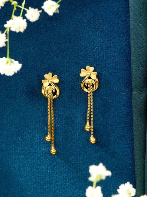 P.N.Gadgil Jewellers 22KT (916) BSI Gold Velvet Vines Dangler Earring for Women