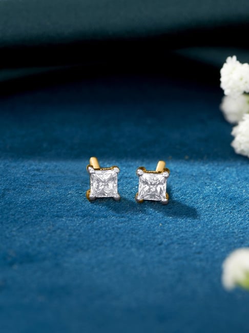P.N.Gadgil Jewellers 22KT (916) BSI Gold Square Charm Stud Earring for Women