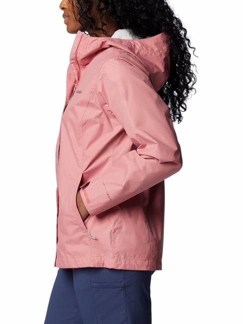 Pink Stylish Rain Jackets Womens Columbia Pink Arcadia Hooded Rain