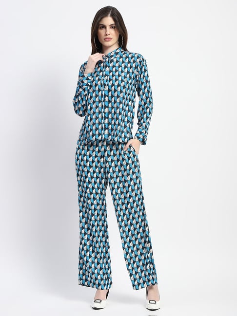 MADAME Blue & Black Printed Co-Ord Set-picture-19