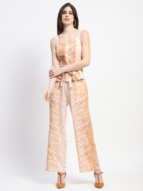 MADAME Brown Printed Co-Ord Set