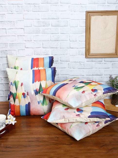 Romee Blue Cotton Abstract Cushion Covers-picture-40