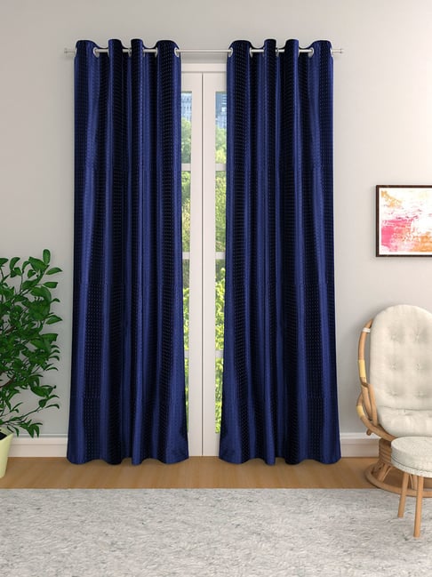 Romee Blue Polyester Self Curtains and Sheers-picture-27