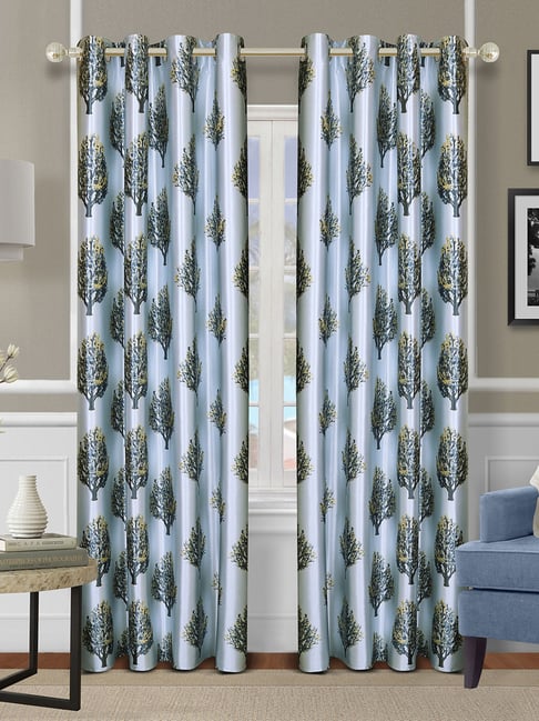 Romee Blue Polyester Floral Curtains and Sheers-picture-30