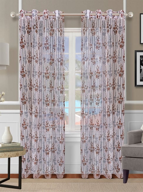 Romee Brown Polyester Floral Curtains and Sheers-picture-35