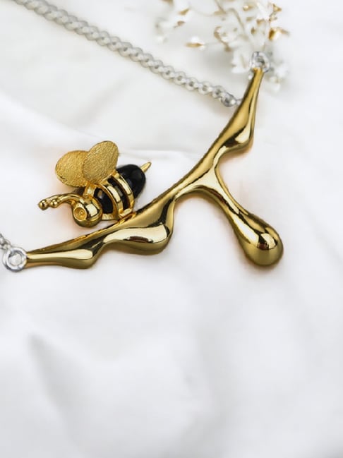 Rihi by P.C. Chandra Jewellers Honeybee Gold Plated Necklace For Women & Girls